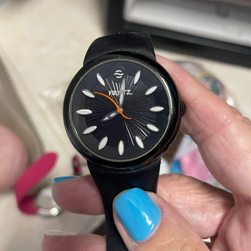 Black Smartwatch with Orange Accents